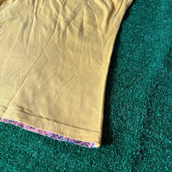 Sugar Tart Short Sleeve Mustard Multicolor Butterfly Cute Top Shirt Size M 10-12 - Picture 11 of 14